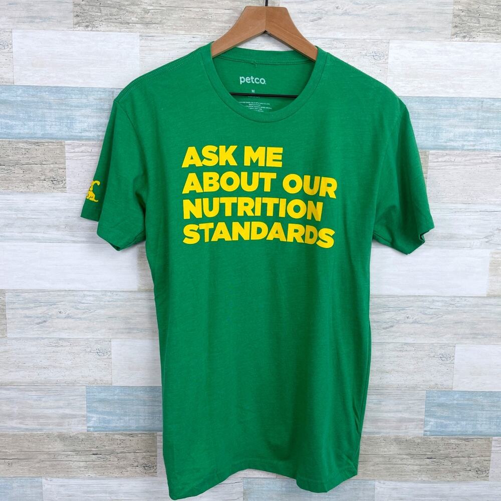 Petco Employee Uniform T Shirt Green Short Sleeve Cotton Blend Mens Medium
